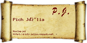 Pich Júlia névjegykártya