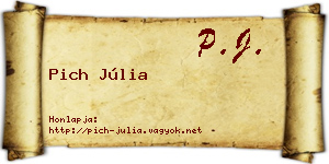 Pich Júlia névjegykártya