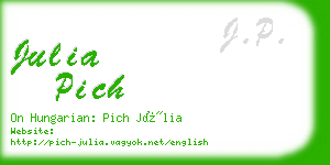 julia pich business card